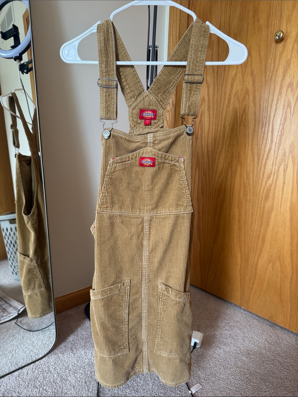 Dickies Tan Corduroy Overall Skirt